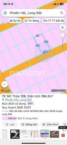 Chính chủ gửi bán gấp nền đất ngay biển Lộc An giá chỉ 980 triệu