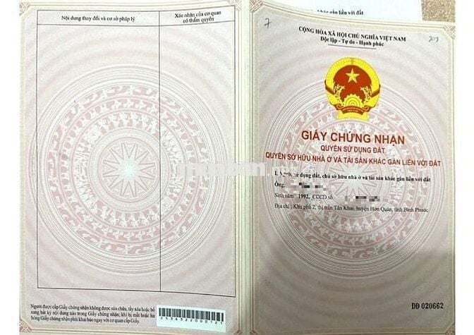 BÁN NHIỀU ĐẤT sổ đỏ HUYỆN HỚN QUẢN >200m2 từ 395tr