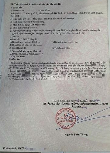 BIỆT THỰ 240M2 - TRONG KHU DÂN CƯ ĐẠI PHÚC, BÌNH HƯNG, BÌNH CHÁNH.