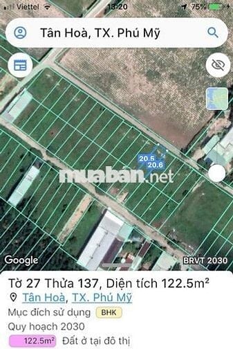 Chính chủ cần bán đất đường nhánh Trọng Tín, Tân Hòa, Phú Mỹ, 1.3T TL