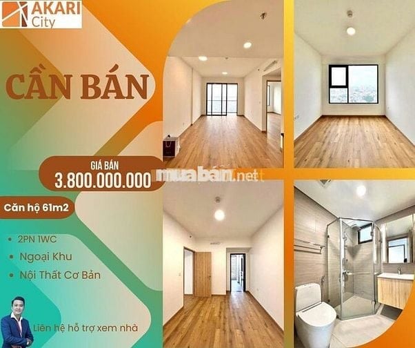 Chính Chủ Gửi Bán Akari City GĐ2 - 2PN1WC - Giá 3,8 tỷ  - Ngoại Khu