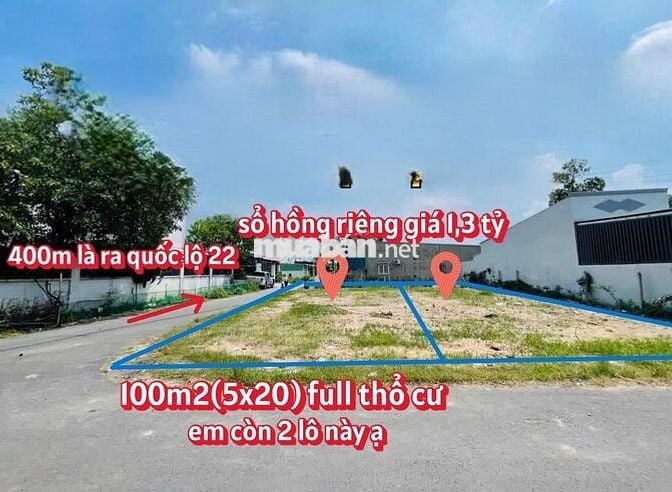 101m2 giá 1,3 tỷ ngay ngay gần KCN Tây Bắc sổ riêng view công viên