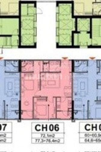 Bán căn hộ 2 phòng ngủ 2 WC, hoa hậu toà A10-CT1