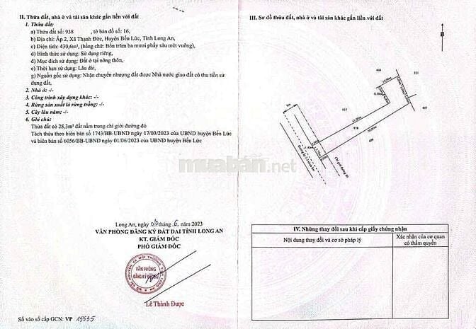 bán đất thổ cư mặt tiền ấp 3 thạnh đức bl long an