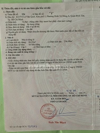 Bán nhà đường Lê Văn Quới, Quận Bình Tân (cũ), TP. Hồ Chí Minh