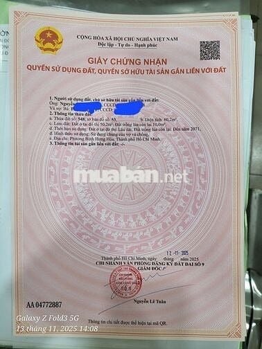 Bán đất ODT 1/ đường số 3, Bình Hưng Hoà