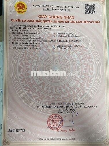 NHÀ 513/ ĐIỆN BIÊN PHỦ Q3, 4 TẦNG THẬT, HẺM 3.5M, GIÁ CHỈ 7.8 TỶ TL