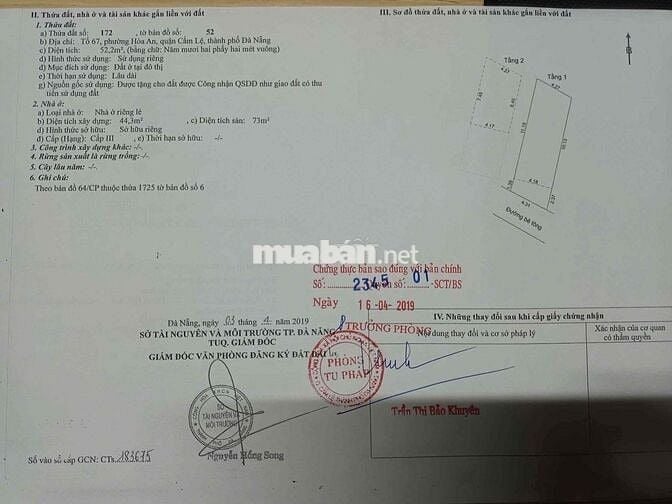 chính chủ cần bán nhà kiệt 155// trần đình nam khu đô thị phước lý