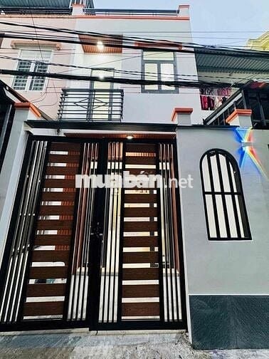 bán nhà 1 trệt 1 lầu giá rẻ vừa hoàn thiện kdc đông đúc mới 100%