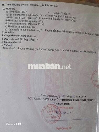 chủ gởi lô đất 1 set DT 743 cách vòng xoay an phú thuận an 1km