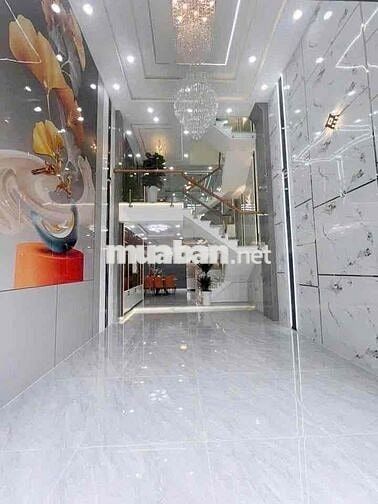 Cho Thuê Nhà Mới Xây DT 220m2 1Trệt 1Lửng 3Lầu 5Pn 6Wc Hẻm 12m Đổ Ôtô