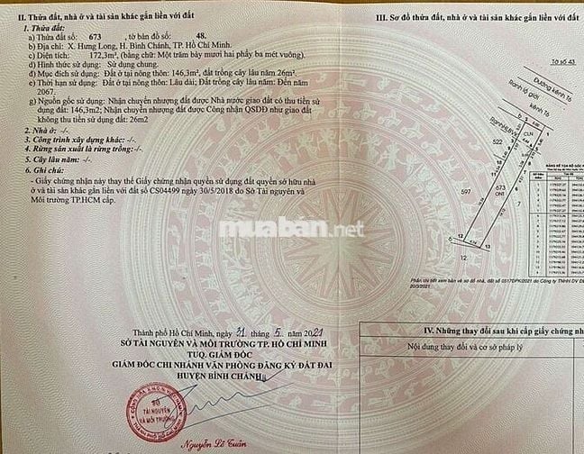 Sỡ Hữu Ngay Nền Thổ Cư Gần Chợ Hưng Long