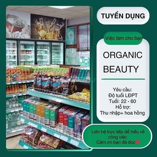 Organic Beauty Tuyển dụng. Nhân viên bán hàng và tư vấn 