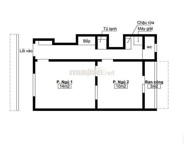 Cho thuê nhà tập thể  t5 phố thái Thịnh 38m2 2 phòng ngủ