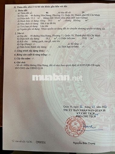 NHÀ MT GÓC 46 HOÀ HƯNG Q10, TRỆT 2 LẦU, FULL NỘI THẤT, GIÁ 5.9 TỶ HOT