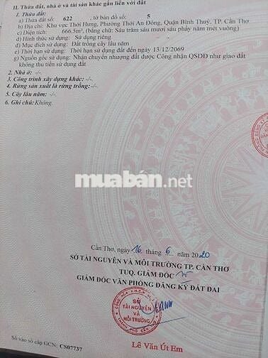 Bán 170m2 cây lâu năm giá 350tr p. Thới An Đông