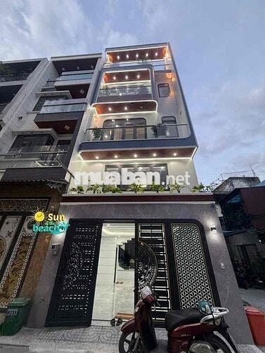 nhà 5,5x14m 5 tầng 4pn 5wc hẻm xe hơi thông đường Bình Thành BHH B