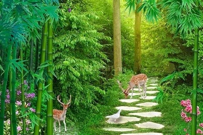 Tranh gạch 3d phong cảnh đồng quê - SKMN5