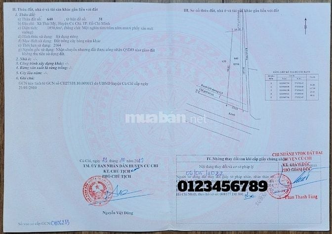 Chỉ 1.17tr/m, Thái Mỹ, Củ Chi. QH đất ở