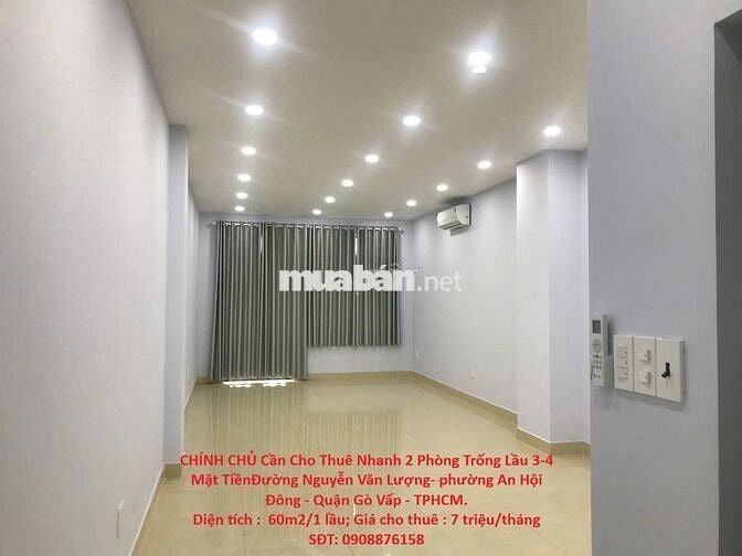 Cho Thuê 2 Phòng Lầu 3-4 Đường Nguyễn Văn Lượng- phường An Hội Đông