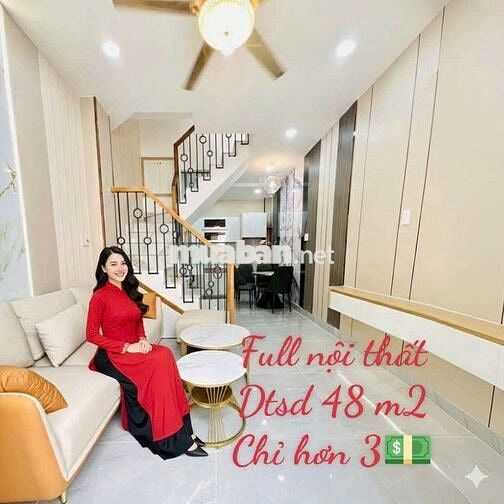 🏡🏡 3💵 hơn, Full nội thất xịn, dtsd 48 m2, ngay cổng KCN Tân Bình.