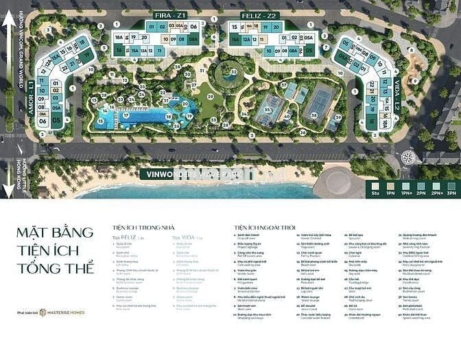 Căn hộ studio view pháo hoa tầng trung cao đẹp Lumiere springbay.