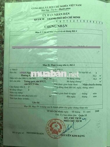 🔥 CHÍNH CHỦ BÁN NHÀ HẺM ĐẸP – TRUNG TÂM QUẬN 10 – GIÁ CHỈ 4.9 TỶ 🔥