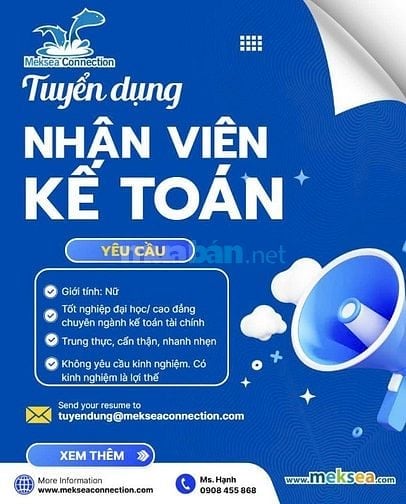 TUYỂN DỤNG KẾ TOÁN THANH TOÁN- MEKSEA