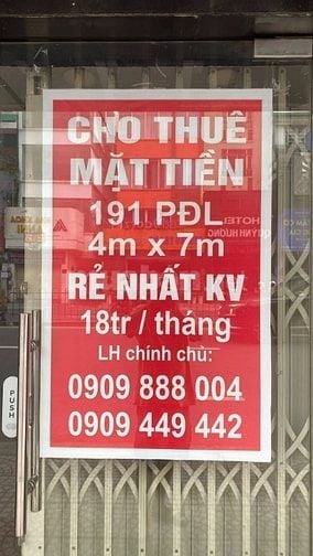 Mặt bằng cho thuê tại 191 Phan Đăng Lưu