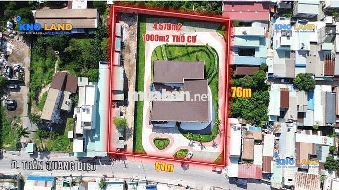 4578m2 có 1000m2 thổ cư đất mặt tiền ngang 61m.Đang cho thuê 80tr/than