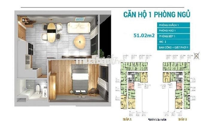 Bán CH Central Premium Q8. 51m2 , 1PN. Tạ Quang Bửu