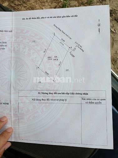 Chính chủ giảm sâu lô đất mặt tiền đường nhựa 30m ở Tân Châu Tây Ninh 