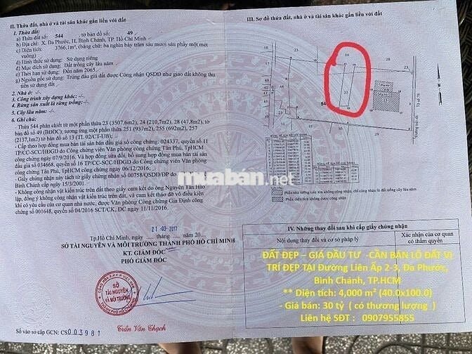 BÁN ĐẤT VỊ TRÍ ĐẸP TẠI Đường Liên Ấp 2-3, Đa Phước, Bình Chánh, TP.HCM