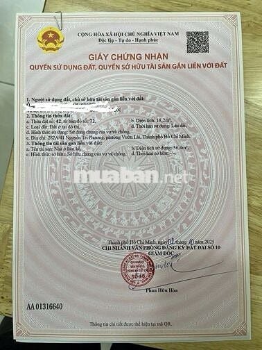 NHÀ 282A/ NGUYỄN TRI PHƯƠNG Q10, HẺM 4M, 3 TẦNG, CHỈ 4.98 TỶ Ở NGAY