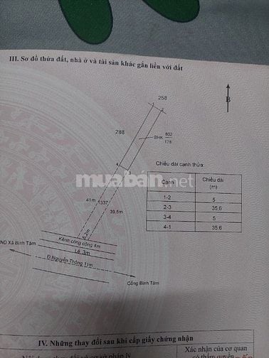 Bán đất thổ MT Nguyễn Thông 5x75 m Giá3.5 tỉ