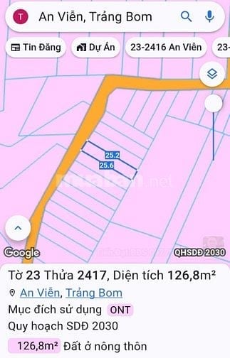 Đất chính chủ cần bán 5x25m thổ cư 100% giá 800 triệu/nền sổ hồng riên