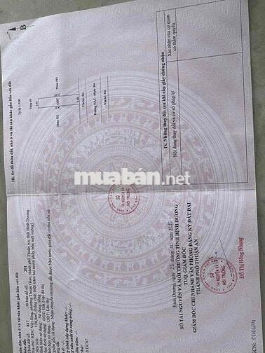 cần bán lô đất kdc vietsing dt 120m2 full thổ cư