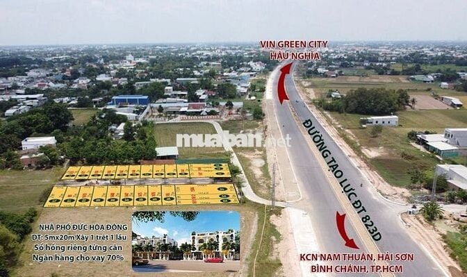 Lô Đất Ngợp MT Đường ĐT 823d- Liền Kề TT Đức Hòa và KCN Hải Sơn.