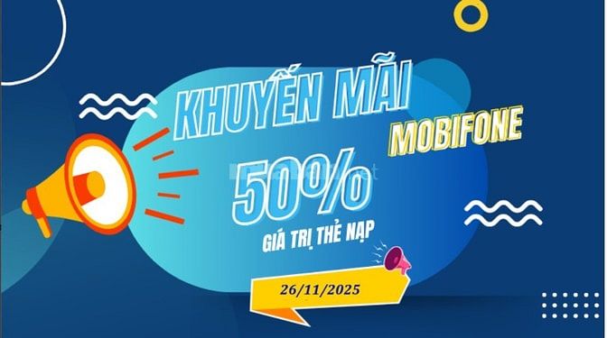Nhanh tay nạp thẻ MobiFone nhận ưu đãi 50% cuối cùng của thẻ