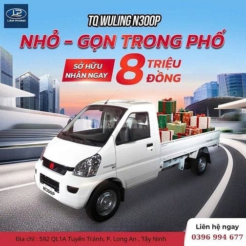  CHỈ TỪ 45TR SỞ HỮU NGAY XE TẢI 1 TẤN TQ WULING N300P