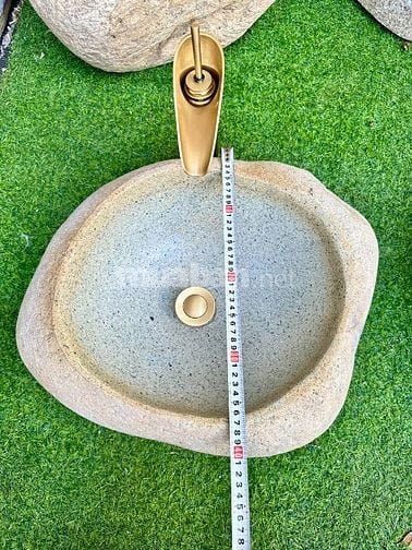 Bồn rửa mặt, rửa tay Lavabo đá tự nhiên màu vàng HD-LBD01