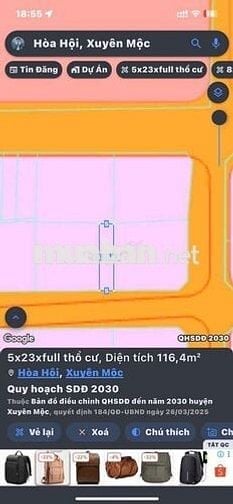 BÁN 5X23, THỔ CƯ HOÀN TOÀN, NHỰA,  XUYÊN MỘC