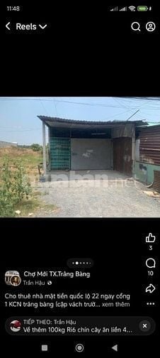 Nhà mặt tiền Quốc lộ 22, cách Cổng khu công nghiệp Trảng Bàng 150 mét