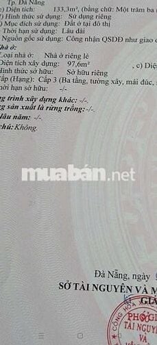 Chính chủ bán nhà Nguyễn trung trực view đẹp sông  hàn