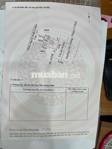 Cần bán lô đất Thới Hoà Bến Cát 1ty150 Ngay Trường ĐH Việt Đức