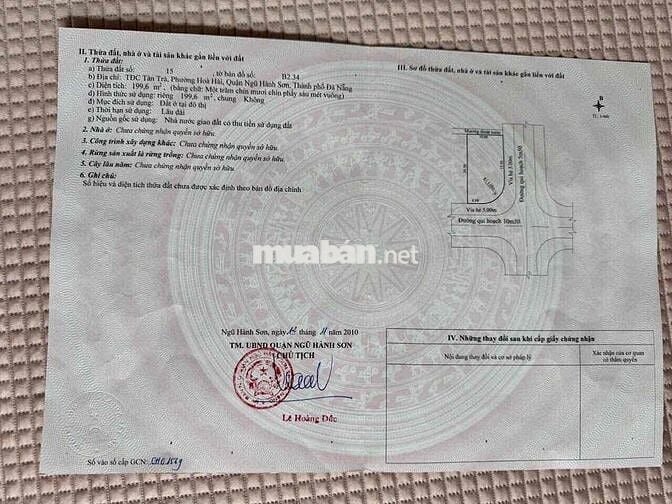 bán lô đất 2 mặt tiền tân trà và huỳnh thị một