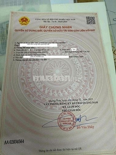 Cô cần tiền làm nhà chống Bão, Bán MT Đường 8m nhìn qua phố cổ Hội An