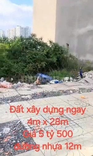 Bán Đất Tô Ngọc Vân Quận 12 – 4x28m – Sổ Hồng Riêng – Giá 5.35Tỷ