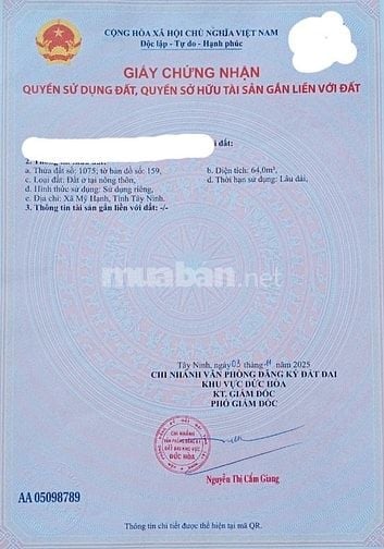 Chính Chủ Cần Bán Gấp Lô Đất Đức Hòa Đông Chỉ 800 triệu