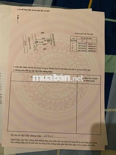 ngộp cần tiền bán gấp lô đất ở chợ đêm Bàu Bàng 820tr(80m2)